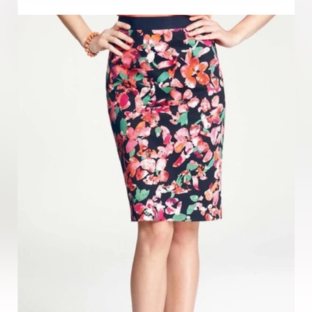 Ann Taylor Wild Blooms Floral Pencil Skirt